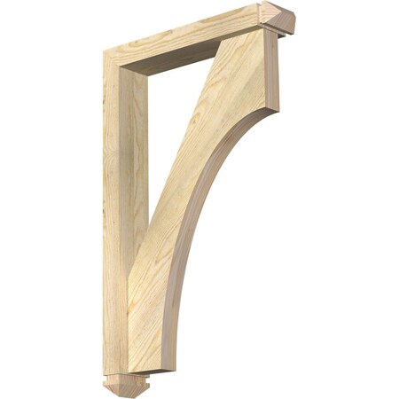 Ekena Millwork Westlake Arts and Crafts Rough Sawn Bracket w/ Offset Brace, Douglas Fir, 4"W x 20"D x 32"H BKT0402X20X32WTL03RDF